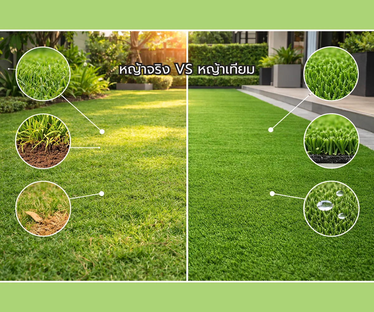 ข้อดีของหญ้าเทียมเมื่อเทียบกับหญ้าธรรมชาติ