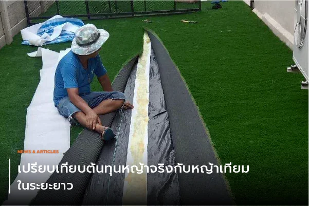 หญ้าเทียมกับพื้นที่ริมสระว่ายน้ำ สวย ปลอดภัย และไม่ลื่น